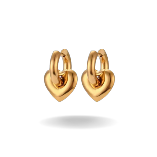 Locked In Gold Heart Earrings