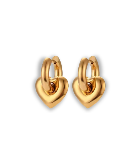 Locked In Gold Heart Earrings