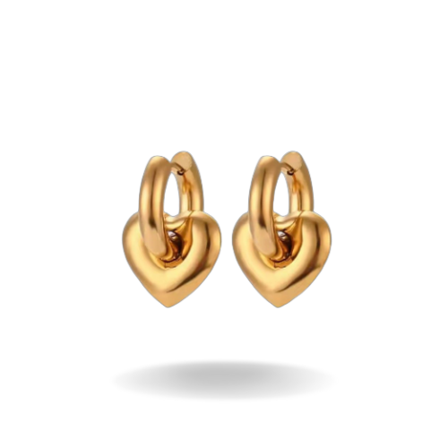 Locked In Gold Heart Earrings